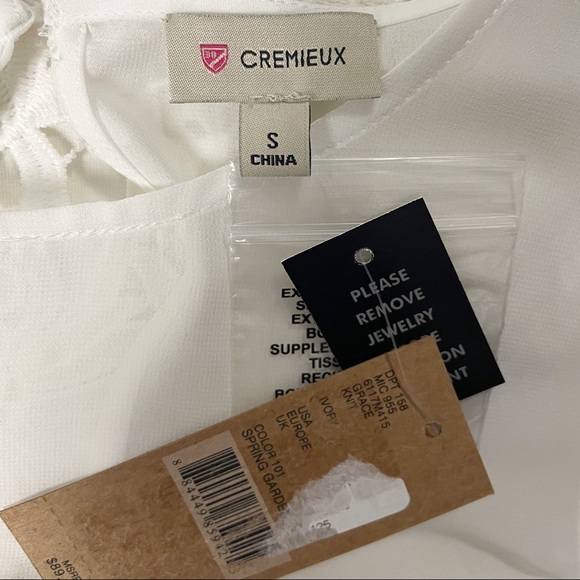 Cremieux Off White Sleeveless Semi Sheer Lace Floral Overlay Top NWT Small - Picture 7 of 9